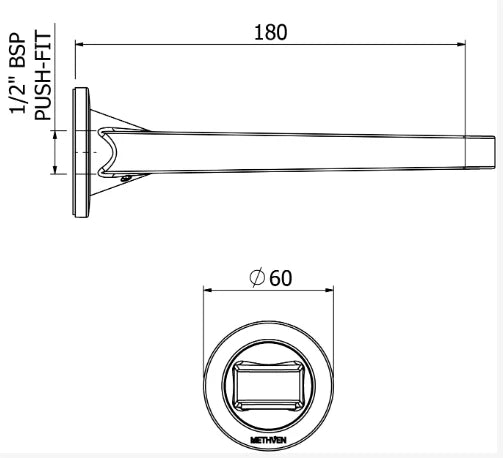 METHVEN Glide Wall Mounted Bath Spout