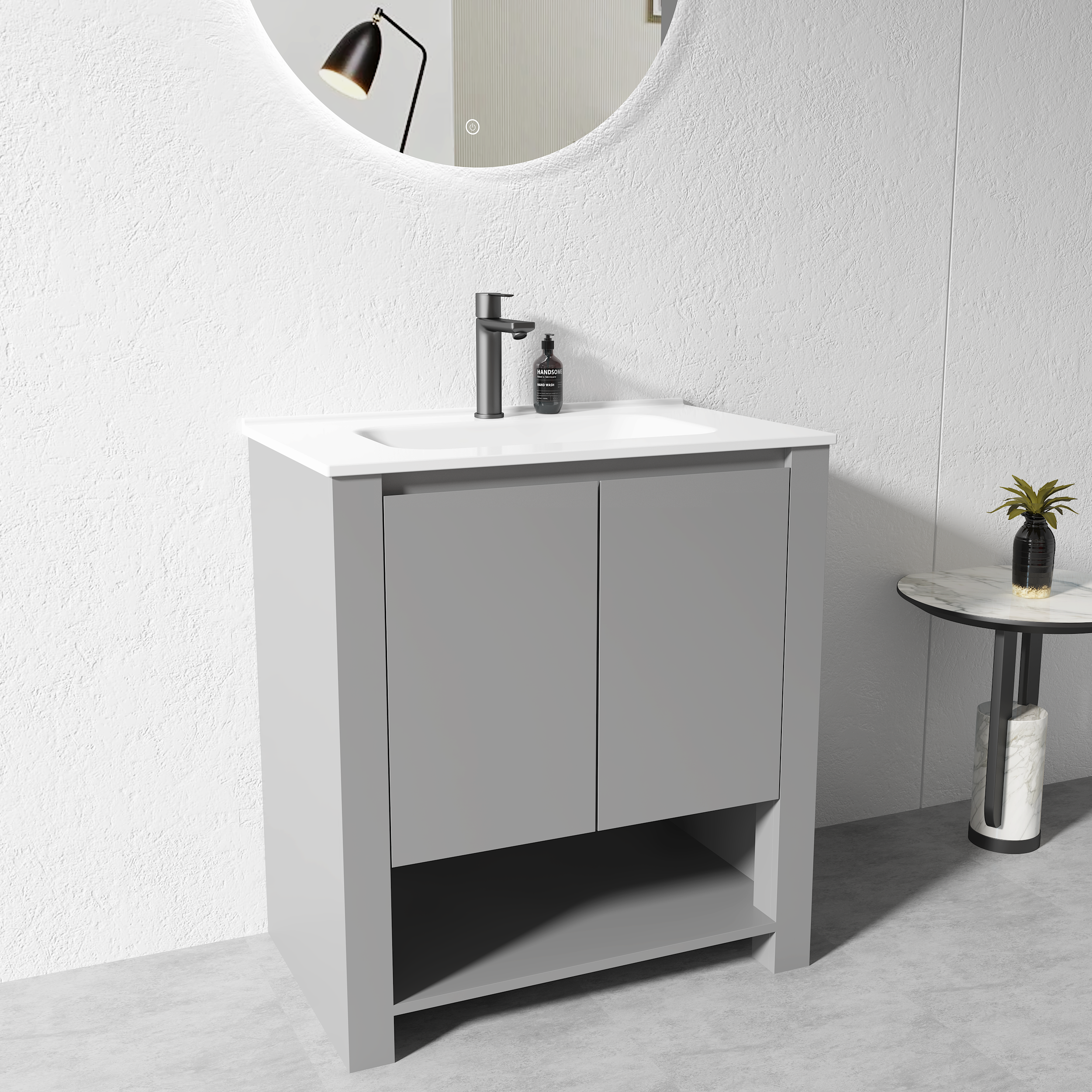 Vanity - 750mm Grey Plywood Floor Standing Vanity Unit