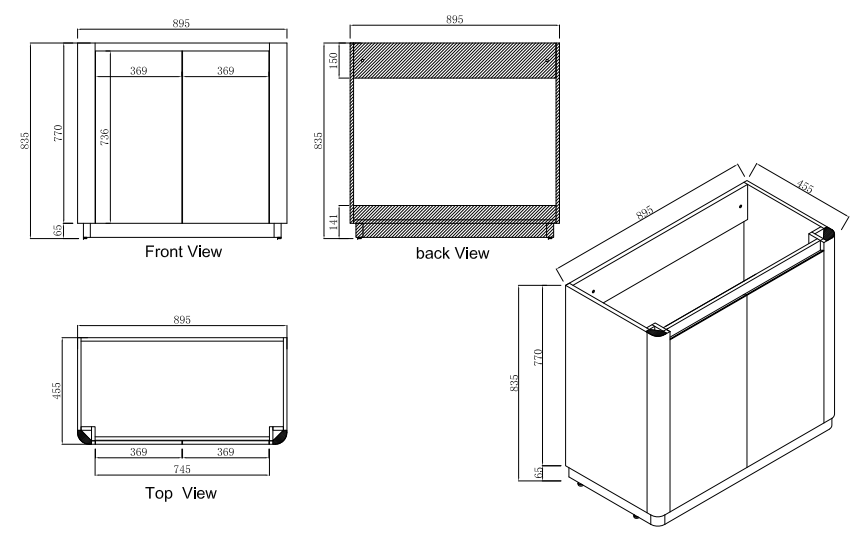BROOK Floorstanding Plywood VANITY 900MM