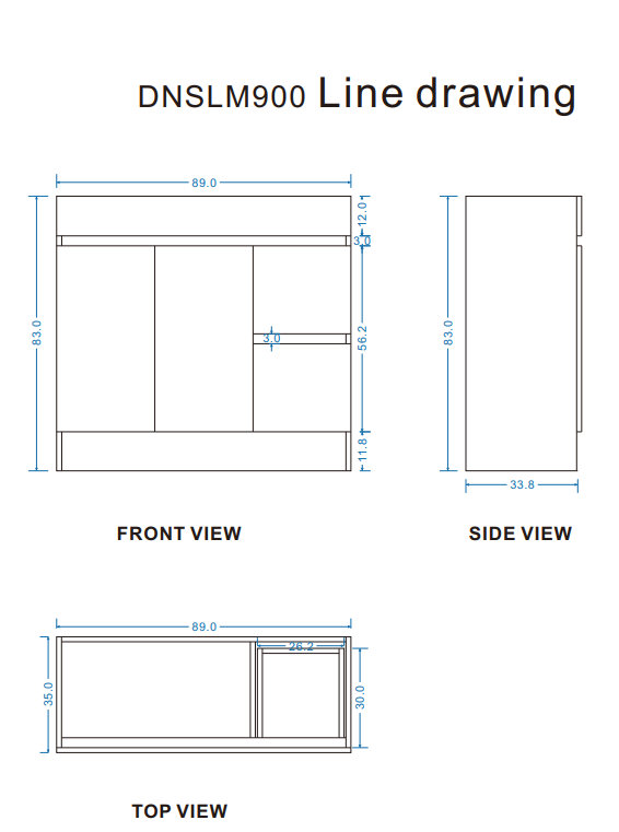 DNF Floorstanding Plywood VANITY Light Oak 900MM