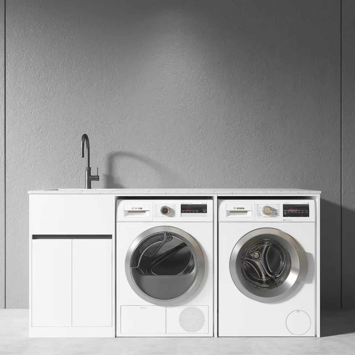 1800MM WHITE PLYWOOD LAUNDRY STATION