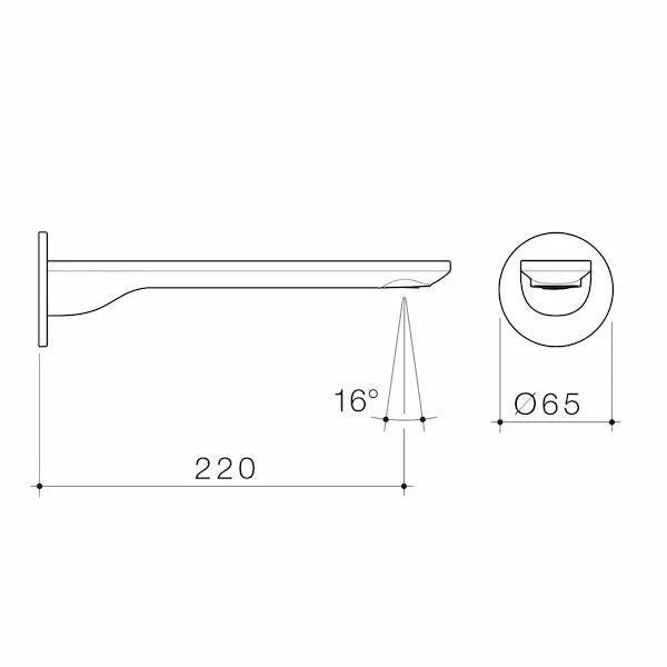 Caroma Urbane® II 220mm Basin / Bath Outlet - Round Cover Plate
