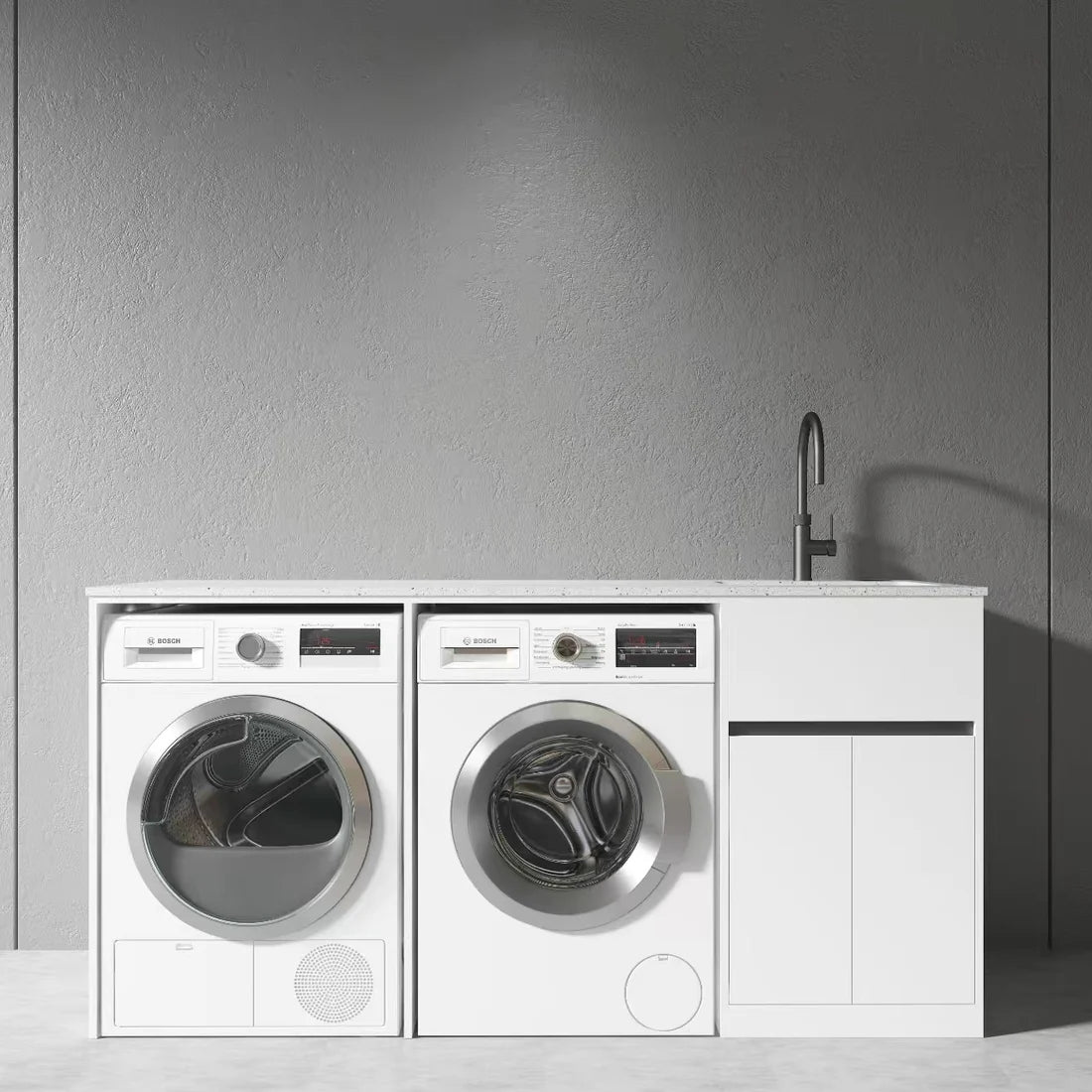 1800MM WHITE PLYWOOD LAUNDRY STATION
