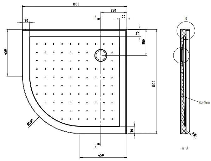 1000X1000MM ROUND SHOWER ENCLOSURE KIT - MATTE BLACK