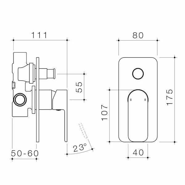Caroma Luna® Bath/Shower Mixer with Diverter
