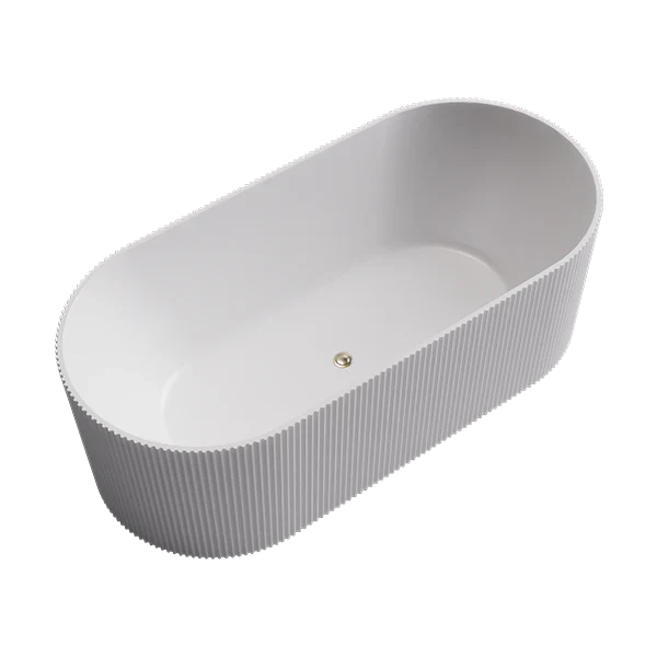 1500X750X580MM ROSE FLUTED V-GROOVE FREESTANDING BATH