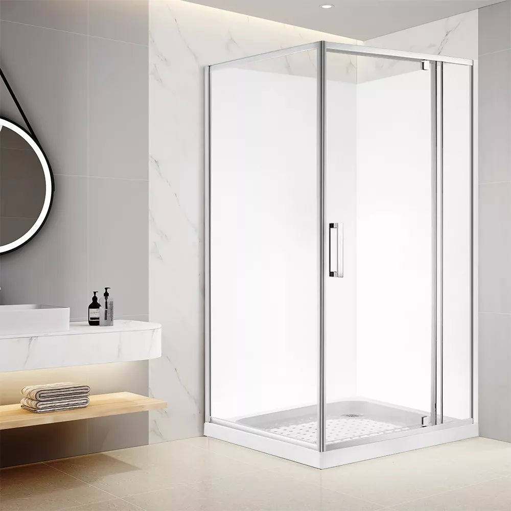 900X900MM SQUARE SHOWER ENCLOSURE KIT SWING DOOR- CHROME