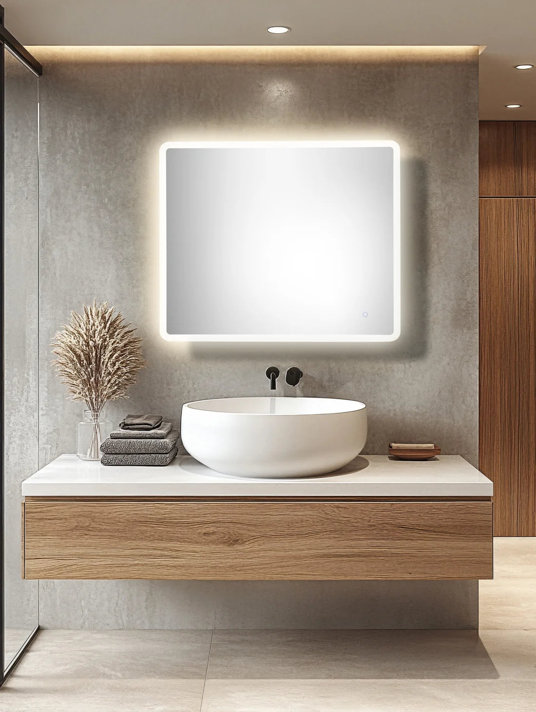 DN-PROJECT FRONT_ILLUMINATED 900MM*750MM Square LED Mirror