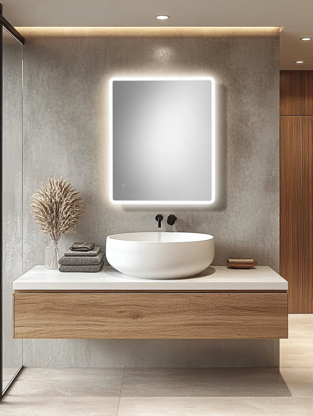 DN-PROJECT FRONT_ILLUMINATED 900MM*750MM Square LED Mirror
