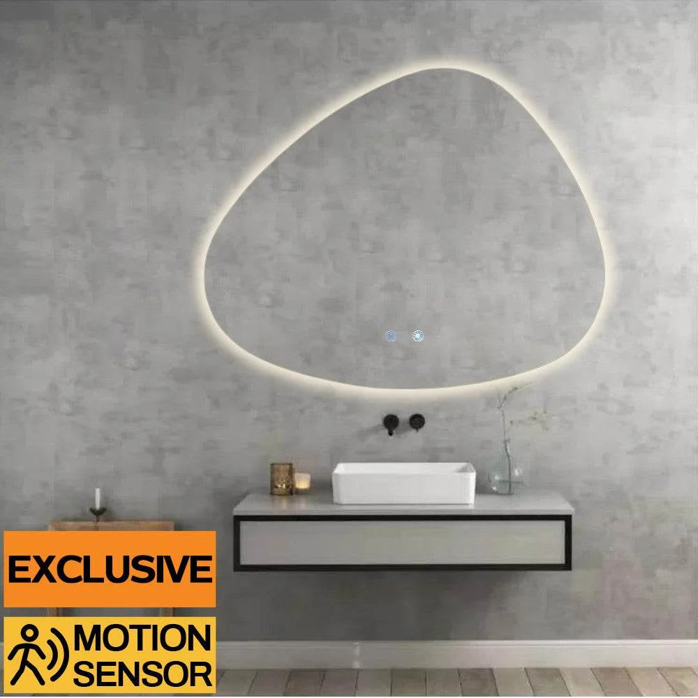 1150X990X1210MM ASYMMETRICAL LED BATHROOM MIRROR - BACKLIT VANITY MIRROR WITH MOTION SENSOR