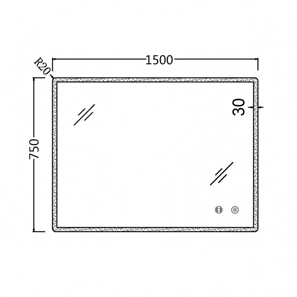 1500X750MM RECTANGULAR LED BATHROOM MIRROR WITH DEMISTER & 3 COLOURS LIGHT