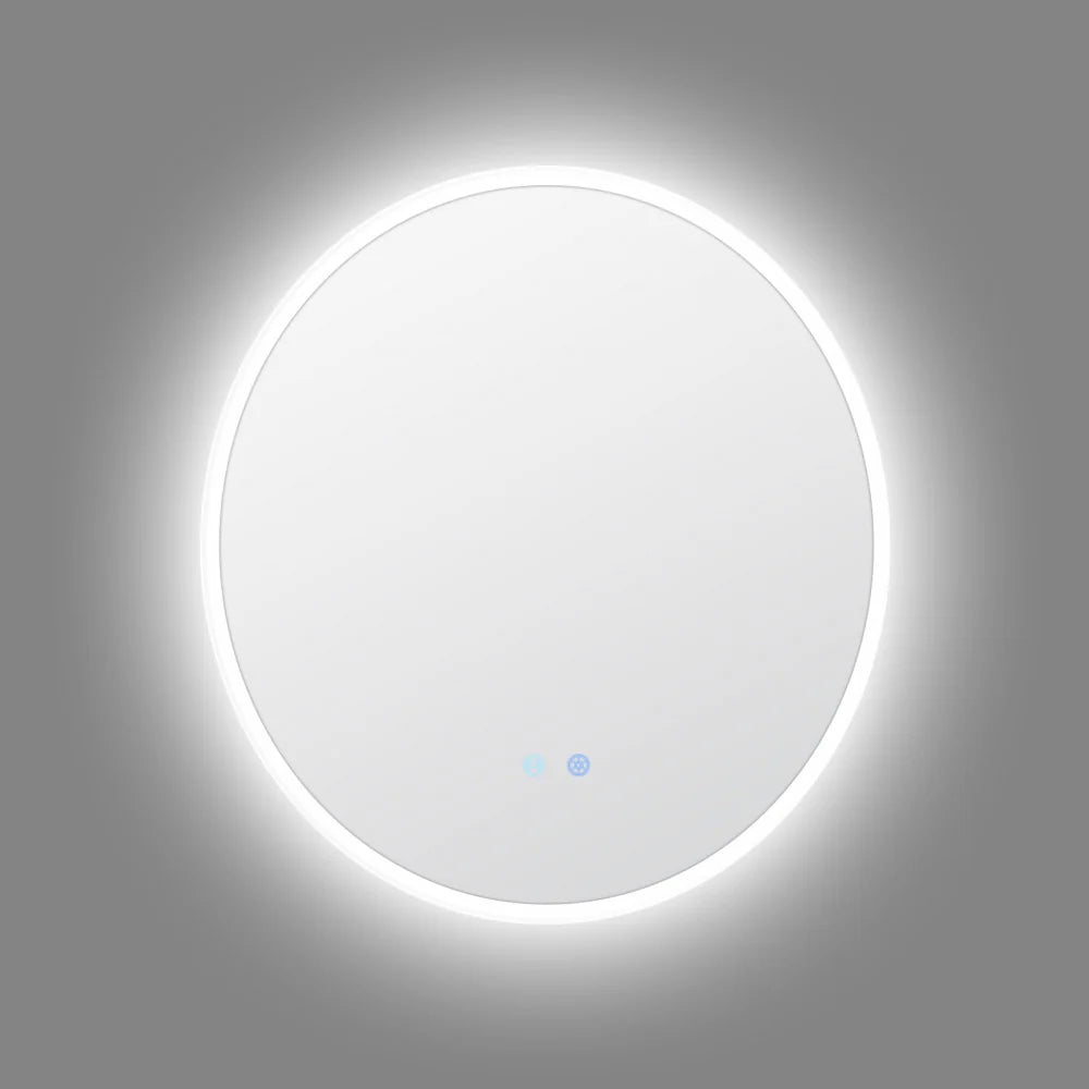 600MM ROUND LED MIRROR WITH MOTION SENSOR | DEMISTER | 3 COLOUR LIGHTS | 20MM RIM
