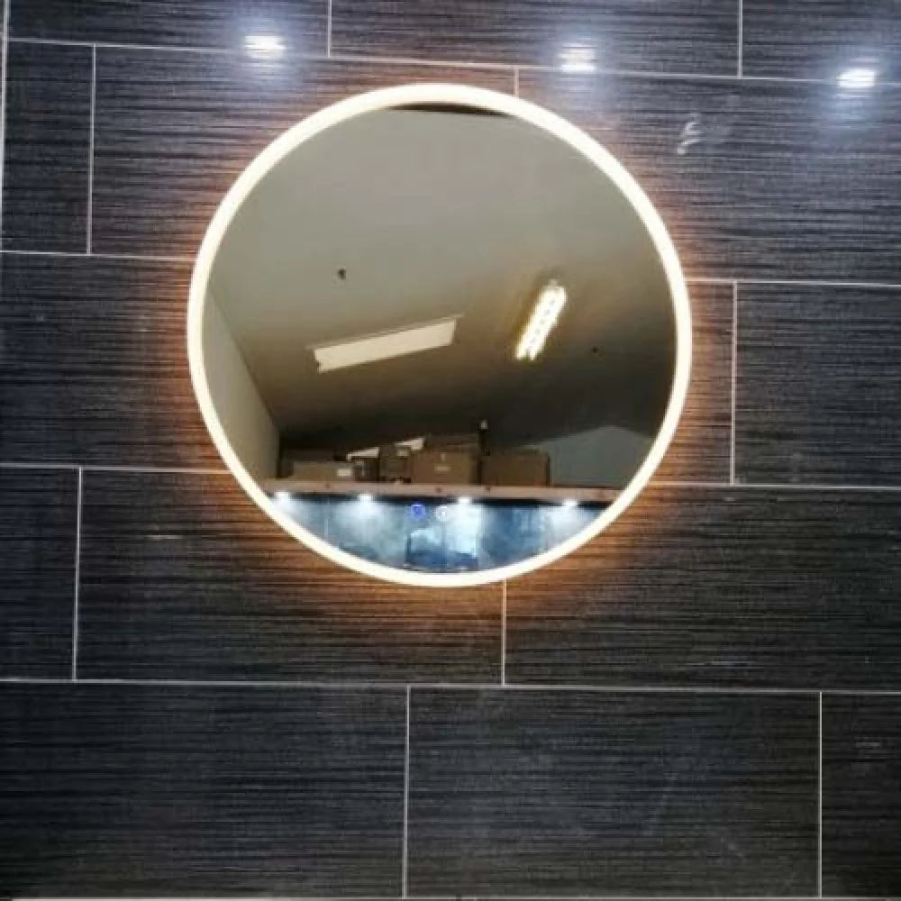 600MM ROUND LED MIRROR WITH MOTION SENSOR | DEMISTER | 3 COLOUR LIGHTS | 20MM RIM