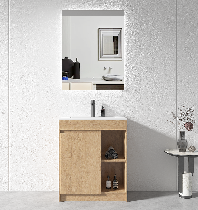 CLEARANCE 750mmx460mmx860mm Plywood Floor Standing Vanity with Ceramic Basin