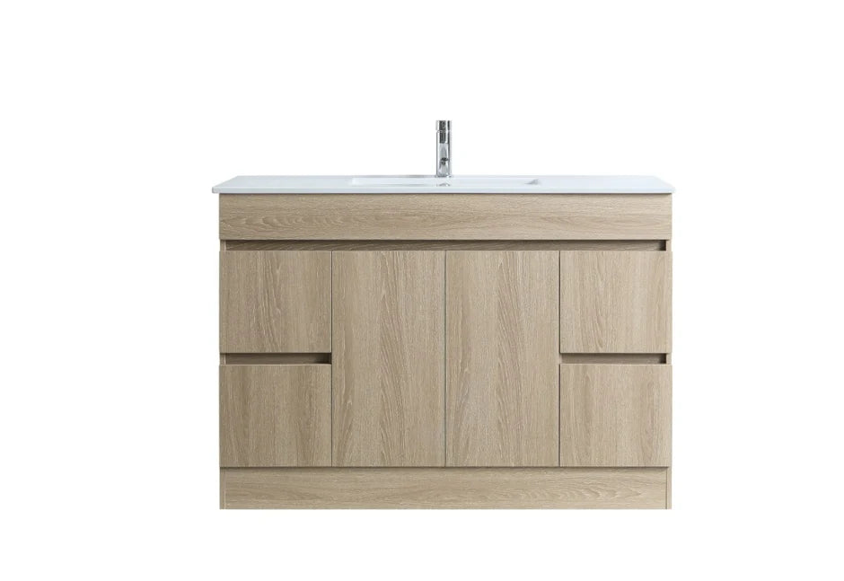 DNF Floorstanding Plywood VANITY Light Oak 1200MM SINGLE BASIN