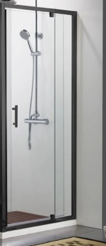 1000X1000X1000MM ALCOVE 3 SIDED SHOWER ENCLOSURE WITH SWING DOOR - MATTE BLACK