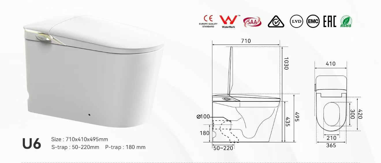 One-Piece Smart Toilet