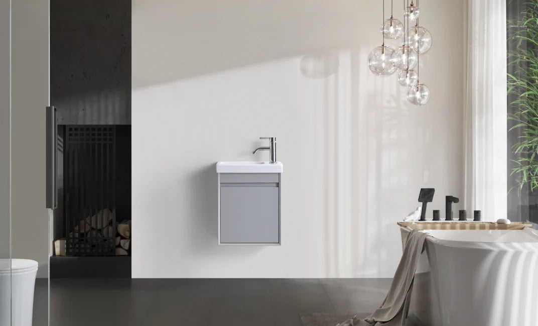 DNW WALL HUNG Plywood VANITY MATT GREY 400MM