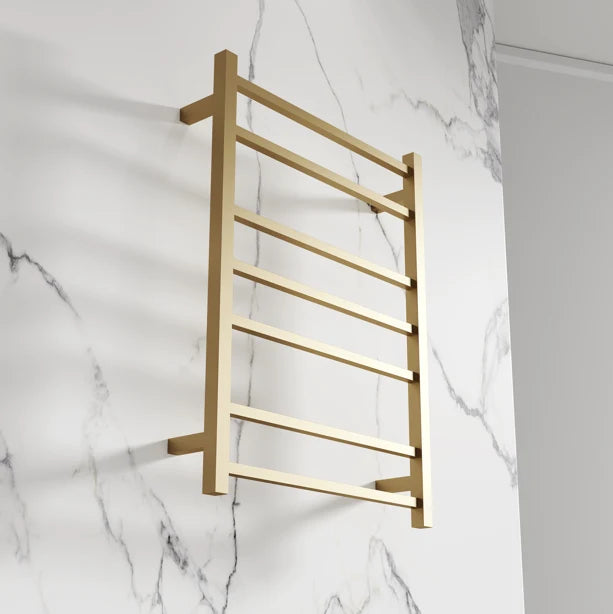 Heated Towel Rails 800H*600W 7Bars Chrome/Matte Black/Gun Metal/Brushed Nickel/Brushed Brass Square