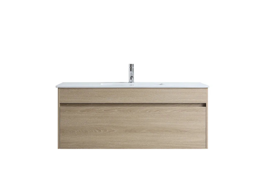 DNW Wall Hung Plywood VANITY Light Oak 1200MM SINGLE BASIN