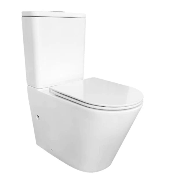 DN-LINFA Nano Glazing Ceramic White Toilet Suite-Back to wall Rimless Two Piece Toilets