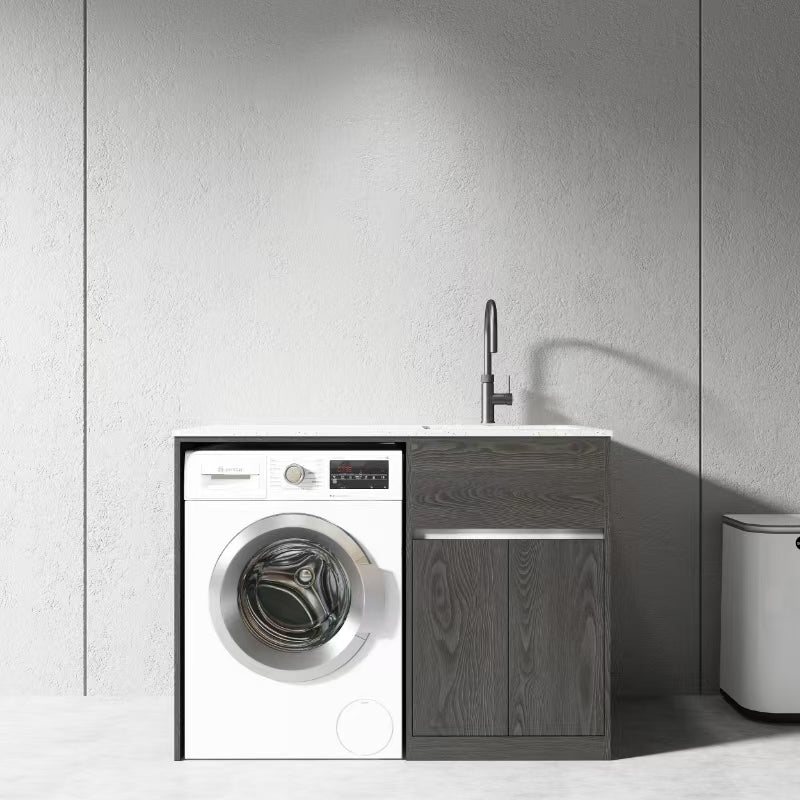 1200MM DARK OAK PLYWOOD LAUNDRY STATION