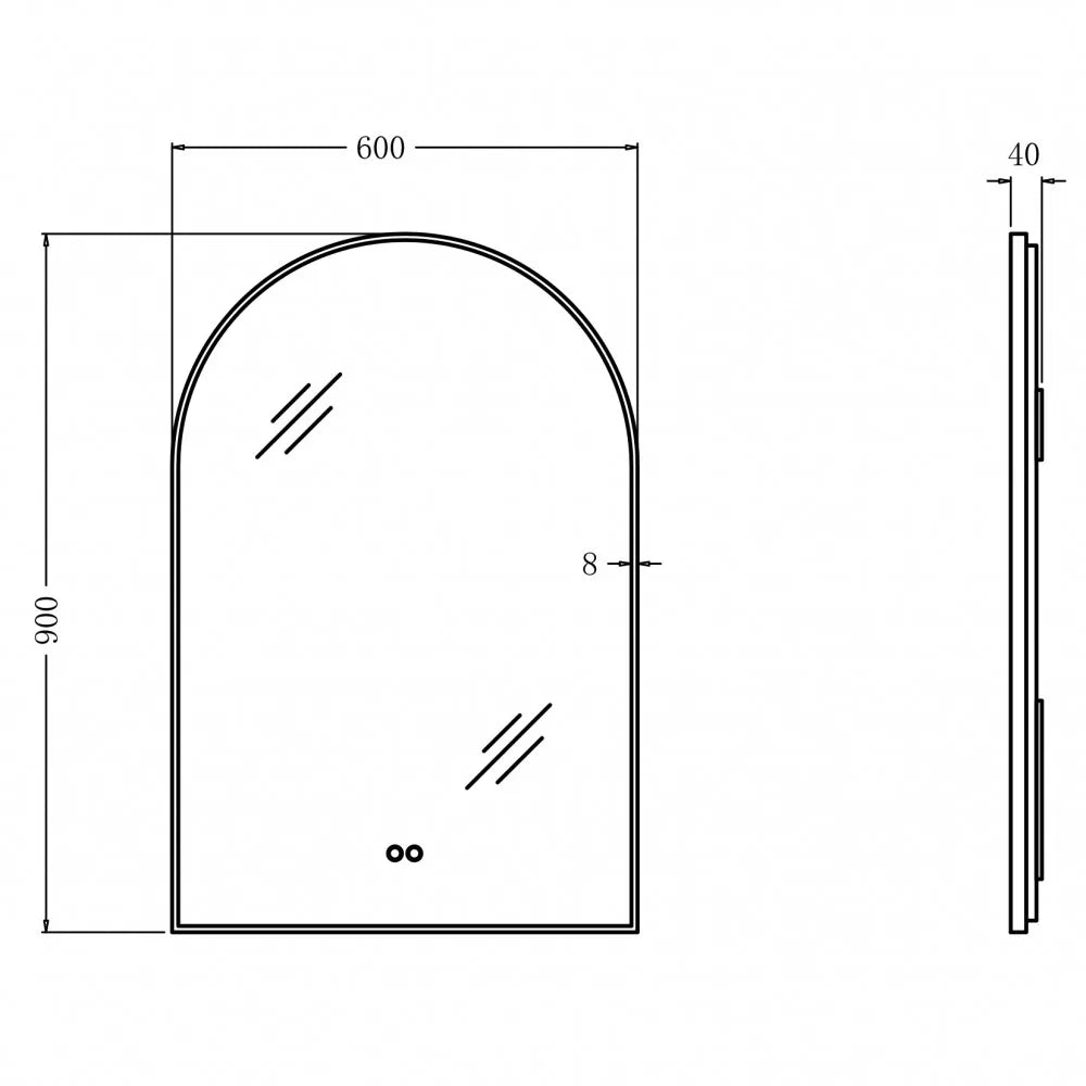 600x900MM BRUSHED GOLD METAL FRAME ARCHED BACKLIT LED MIRROR WITH MOTION SENSOR | DEFOGGER | 3 COLOURS LIGHTS