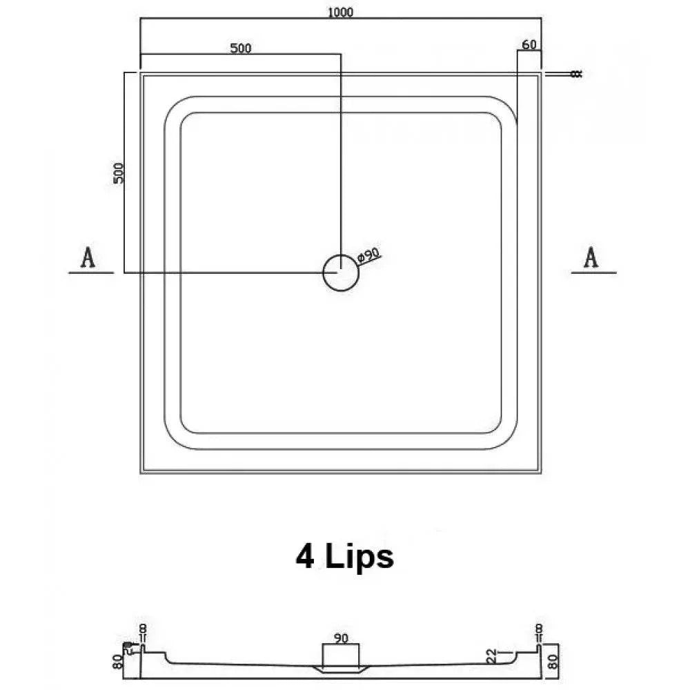 1000X1000MM SQUARE SHOWER ENCLOSURE KIT SWING DOOR- CHROME