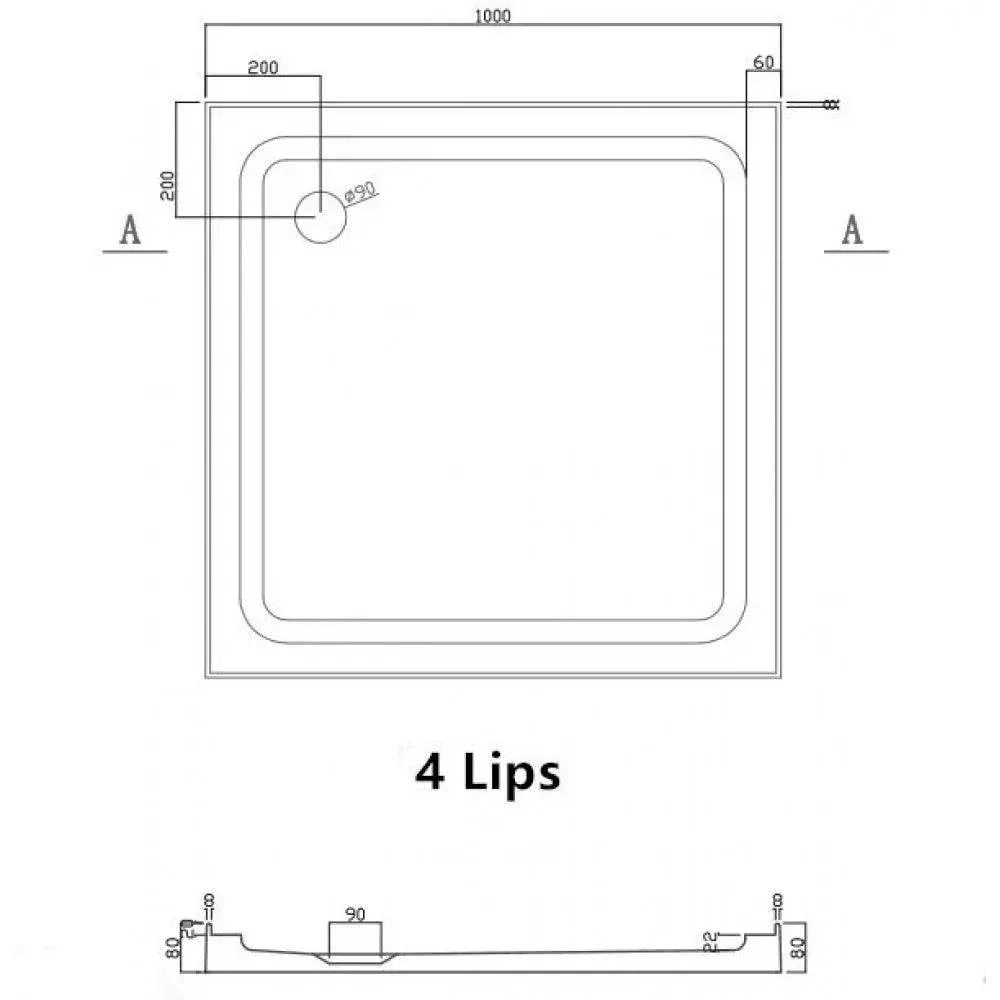 1000X1000MM SQUARE SHOWER ENCLOSURE KIT SWING DOOR- CHROME
