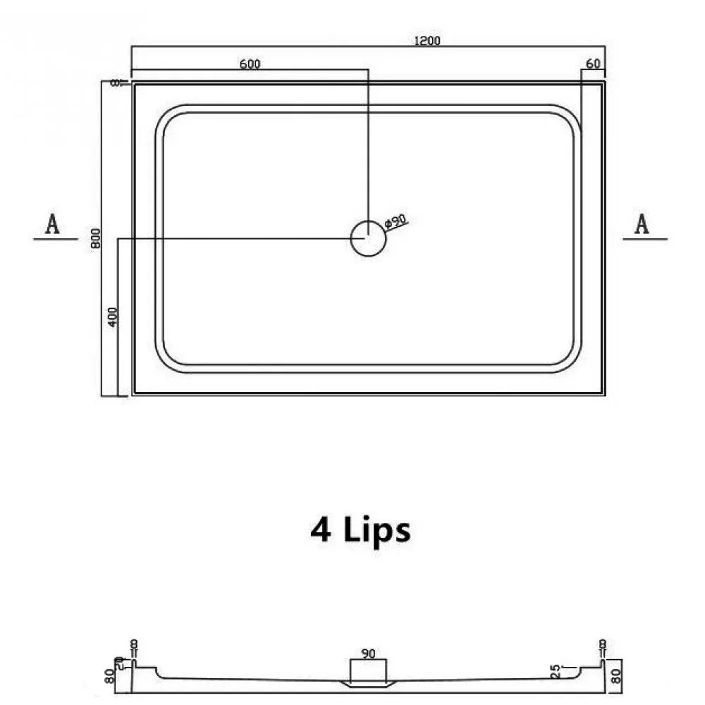 1200X800MM CHROME SLIDING DOOR SHOWER ENCLOSURE - 2 SIDED
