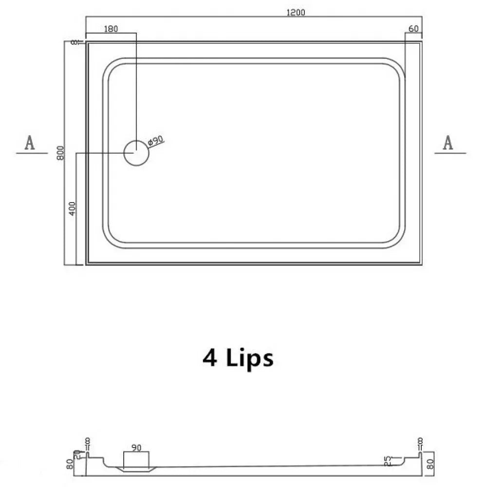1200X800MM CHROME SLIDING DOOR SHOWER ENCLOSURE - 2 SIDED