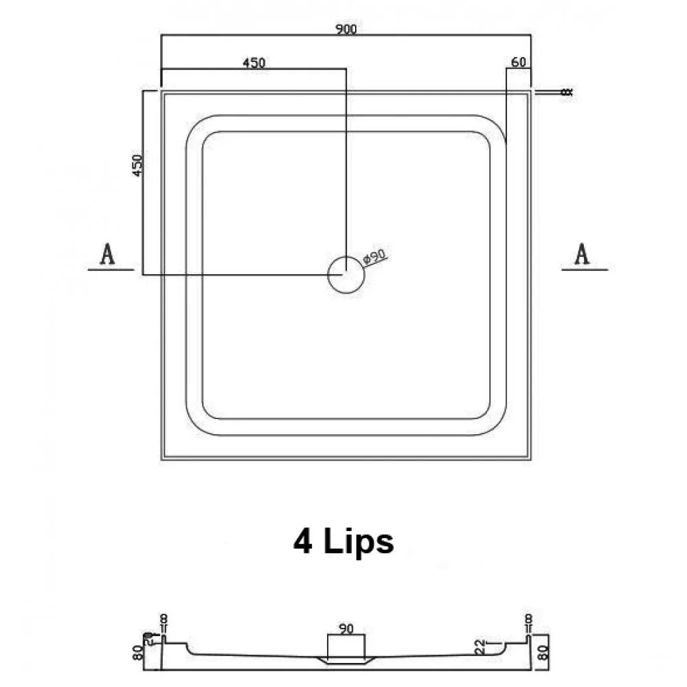 900X900MM SQUARE SHOWER ENCLOSURE KIT SWING DOOR- CHROME