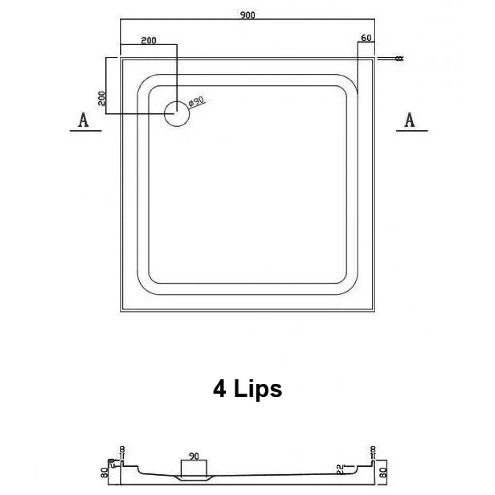 900X900MM SQUARE SHOWER ENCLOSURE KIT SWING DOOR- CHROME