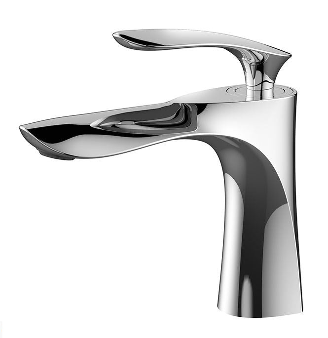 Mixer -Luxury modern curved edges basin mixer in Chrome 140mm